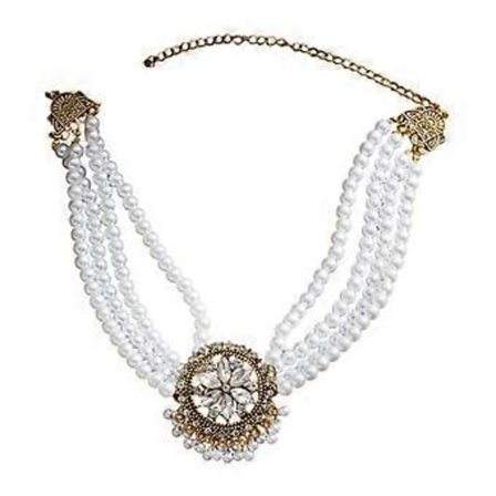 Rhinestone Halskæde Dame Halskæde Statement Alsidig Elegant Halskæde Kæde Kvaster Halskæde til Fødselsdagsfest Brudepige Gave (Hvid)