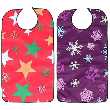 Jul Haklapp för Vuxna Dekorativ Haklapp för Vuxna Äldre Diskduk Senior Haklapp Justerbar Rem Haklapp