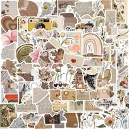 120 st Scrapbooking Stickers, Dekorativa Estetiska Bokdekaler, Vintage Stickers, Självhäftande Dekaler för DIY Journal Scrapbooking Album DIY Craft No