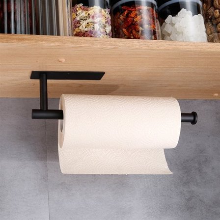 Husholdningspapirholder i rustfrit stål - Svart