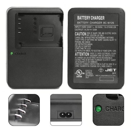 Akkulaturi Fujifilm-kameralle BC-W126 NP-W126 laturi, X-T3 X-T2 X-T30 X-T20 X-T200