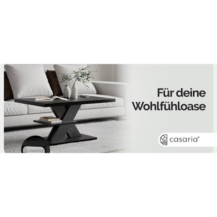 Soffbord 90x60x45cm, svart, extra tjock bordsskiva, förvaringshylla