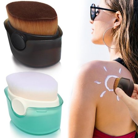 Sett med 2 solkrembørster med beskyttelseshetter, hvit og brun