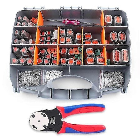 338 stk. Dt Deutsch stiksæt - 2 3 4 6 8 12-benede stik, krympeværktøj, fjernelsesværktøj, elektrisk stik til bil