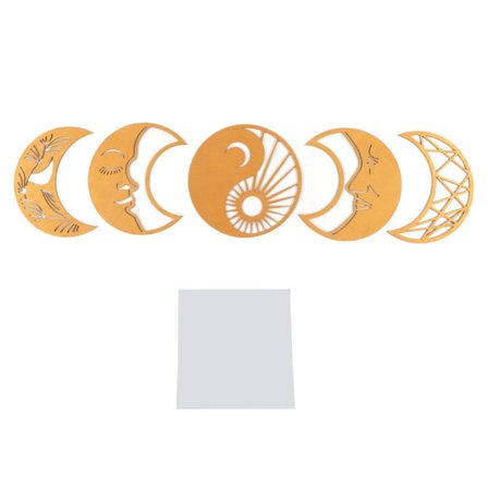 Henkilökohtaiset 3D-puiset kuunkierron seinätarrat, kultainen kodin sisustus