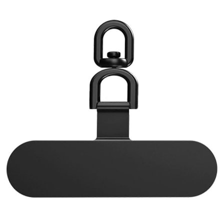 Telefonholder i rustfrit stål, slidstærk clips, holderflig, lapper til telefon snor med blød film, roterende spænde, ultratyndt etui, 