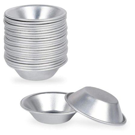 25 Pak Æg Tart Form Æg Tart Kop Æg Tart Bund, Rund Genanvendelig Non-Stick (Aluminium)