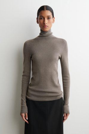 COS Women's Sparkly Seamless Wool Top in Beige