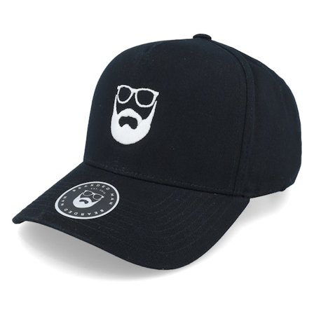 Bearded Man - Sort adjustable Kasket - Logo Curved A-Frame Black Adjustable @ Hatstore