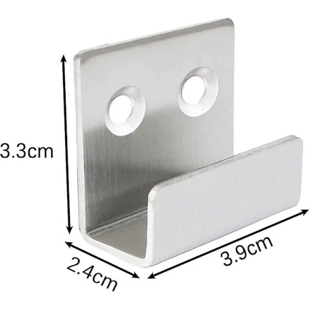 8 stk. vægkroge, rustfrit stål vægkroge til badeværelse, køkken, garage, frakkeholder, kraftig krog med 16 skruer + 16 udvidelsesrør