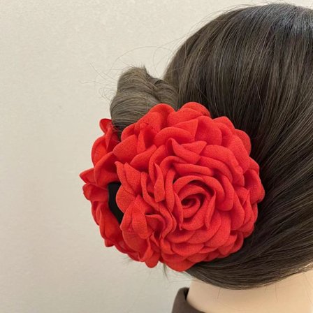 Rosé Krabba Blomst Hårklemme RØD 12CM rød-FA11- rød 12cm