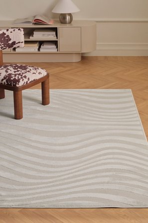 &Home - Matta Pansy Swirl - Vit - Slätvävda mattor - 140X200 - Från Homeroom