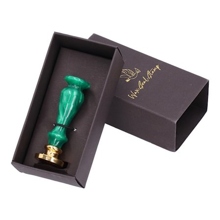 Vintage forsegling gaveæske retro design multifunktionel udsøgt emballage DIY forsegling voksbrun æske mørkegrøn sky øvre håndtag