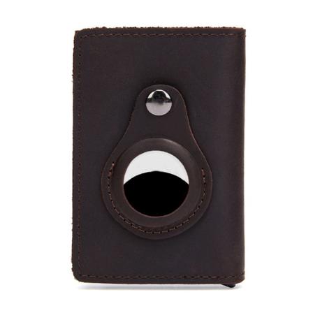 Automatisk plånboksblockerande korthållare för AirTag Slim Short-plånböcker Coffee