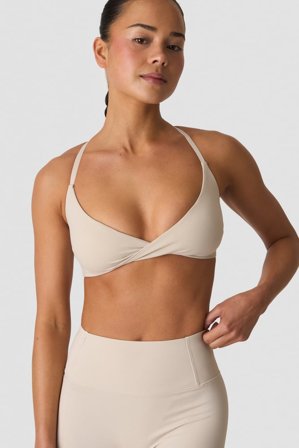 Nimble Twist Sports Bra Stone Grey