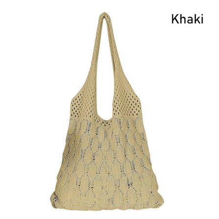 Hæklet Mulepose i Strik KAKI