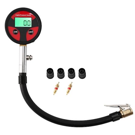 Digital dæktryksmåler til biler med hurtig klemme, højpræcisions digital dæktryksmåler