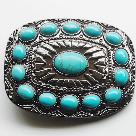 1 stk. Turkis bæltespænde vestlige spænder til damer