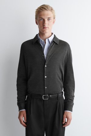 COS Homme Chemise En Jersey De Laine Mélangée in Gris