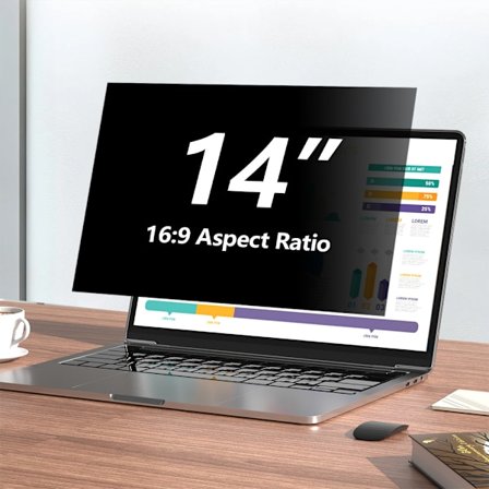 14 Tommer 16:9 Bærbar PC-Personvernfilter - Dataskjerm Personvernbeskyttelse og Antirefleksbeskytter