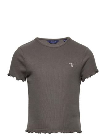 D2. Rib Top T-shirt Grå GANT