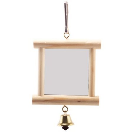 Puinen kaksisuuntainen peili papukaijalle kiipeilyyn seisova kanarialinnun peilikellohäkkilelut undulaatille