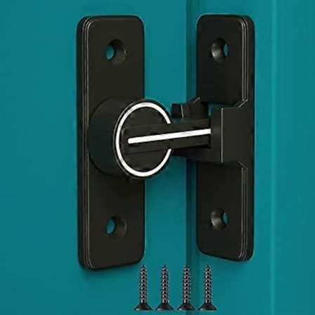 (Selvlysende) Stalddørslås, 90 Graders Portlåse Kraftig Skydedørslås, Stalddørslås til Skydedør, Badeværelse, Have, Vindue,