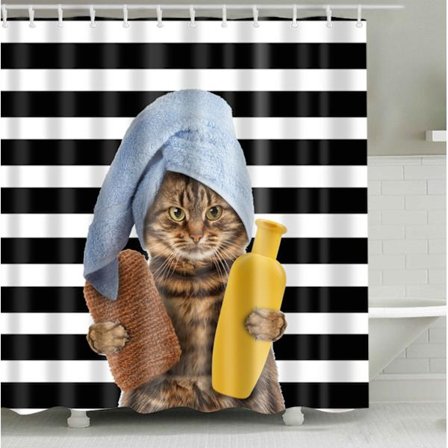 Vandtæt bruseforhængssæt med 12 kroge, 180*18