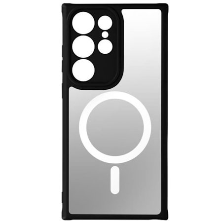 MagSafe-cover - AVIZAR - Samsung Galaxy S23 Ultra - Hårdt Bag - Blød Kant - Sort