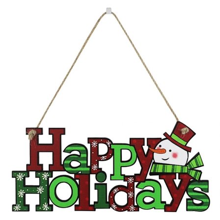 Juldekoration för dörr med hängande dörrskylt, kreativ dörrprydnad med rustikt hängande hantverk, dörrskylt i trä med välkomsttext