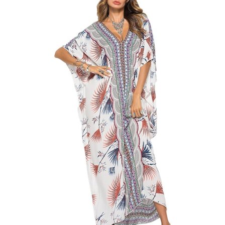 Kvinders badedragt bluse etnisk tryk lang nederdel