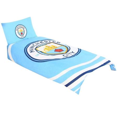 Manchester City FC Pulse Enkel Duvet Set En Storlek Blå/Vit Blue/White One Size
