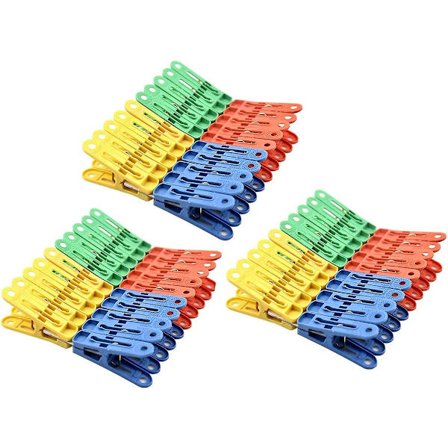 Flerfärgade Klädnypor i Plast 60 Stycken