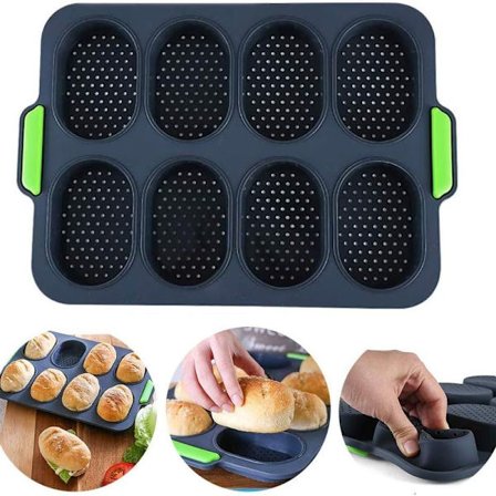 SUS Mini Baguette Stekebrett, Brødkrispingsbrett, Non-Stick Perforert Pan, for