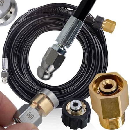 JetPro MaxClean 20M EasyLock – Kloakslange | 3+1 Dyse + Roterende Dyse | Adapter M22 + Easy!Lock | Kompatibel med Karcher HD HDS