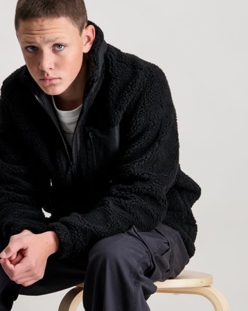 Jack & Jones JJESOHO TEDDY JACKET SN Zwart Jassen Jongens - Kids Brand Store