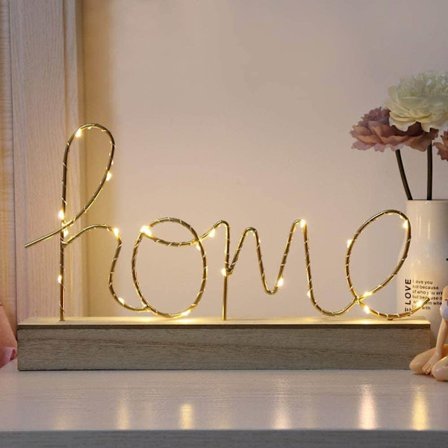 Hjemmestil lysdekorasjon fancy metallbokstavlys - for hjem, soverom, barnehage, jul, bursdag, restaurant nattlys dekorlys