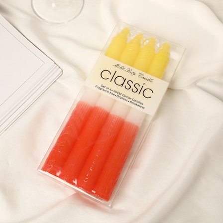 Färgade Ljus Set (4-pack) - Handgjorda färgade konformade ljus, hantverksmässigt tillverkade | Färgade ljus, presentset, dekorativa föremål