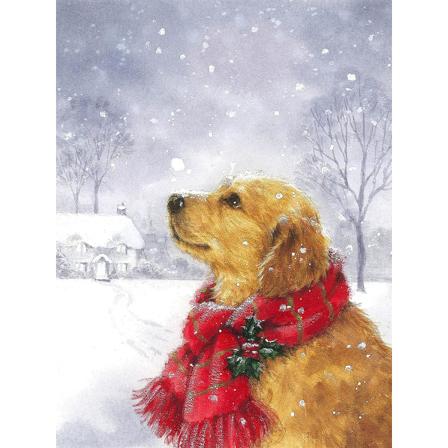 DIY 5D Diamantmaleri Julehund Fuld Tilbehør, Jul