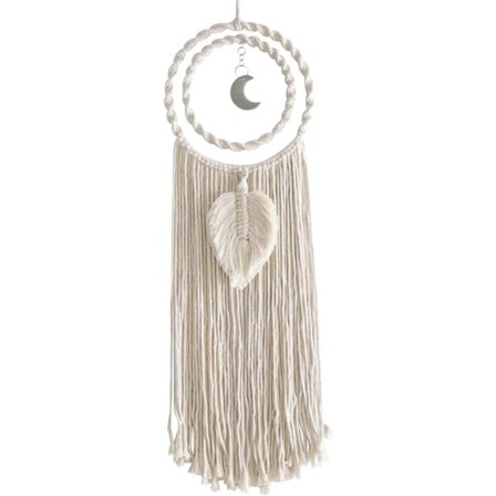 Kvast drømmefanger for soverom, håndlaget bohemsk drømmefanger