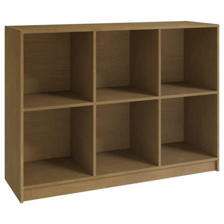 Vidaxl Bokhylla Honungsbrun 104x33x76 Cm Massiv Furu Brun