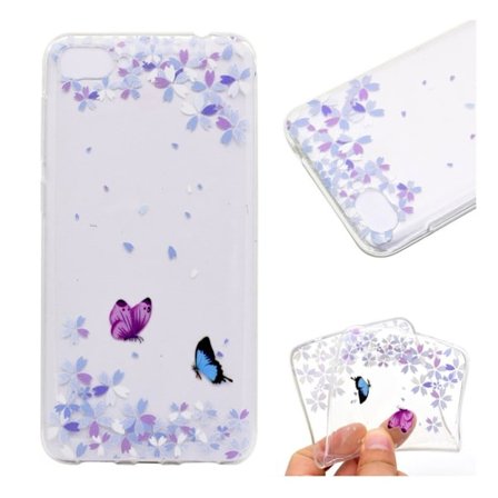 Asus Zenfone 4 Max 5.2 (ZC520KL) mønstret blød TPU etui - to sommerfugle