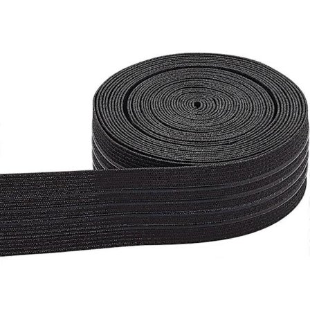 6 meter 37 mm Bred Halkfri Elastisk Band Rak Silikon Elastisk Grippband Platt Midjeband för Sömnadsprojekt Kläder Svart