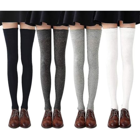 4 par randiga overknee strumpor Knästrumpor kvinnor långa randiga strumpor tjejer