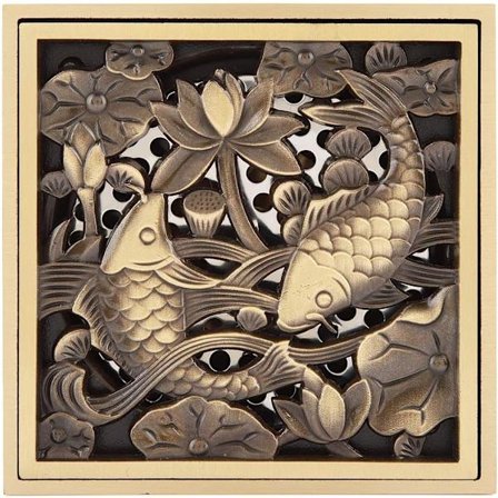 10CM Golvavlopp Golvavlopp Antik Mässing Avfallsfilterlock G