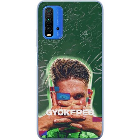 Kompatibel Mobilcover til Xiaomi Redmi Note 9 4G Lamine Yamal i Barcelona-trøje med neonlys og røde og blå lyn i dramatisk effekt