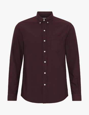 Organic Button Down Shirt - Oxblood Red - 2XL
