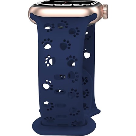 Mörkblått silikonarmband kompatibelt med Apple Watch Band 42mm 44mm 45mm 49mm, ihålig design, mjuka sportarmband som andas för iWatc