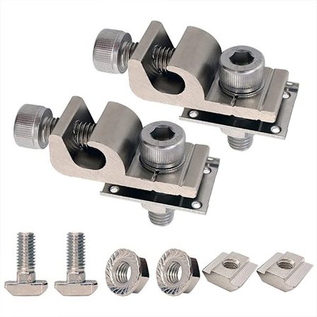 Jordingsklemme i aluminium for solcelleinstallasjon – 6-pakning