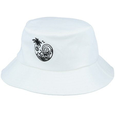 Iconic - Sunny Waves Beach White Bucket Bucket White Hat - @ Hatstore